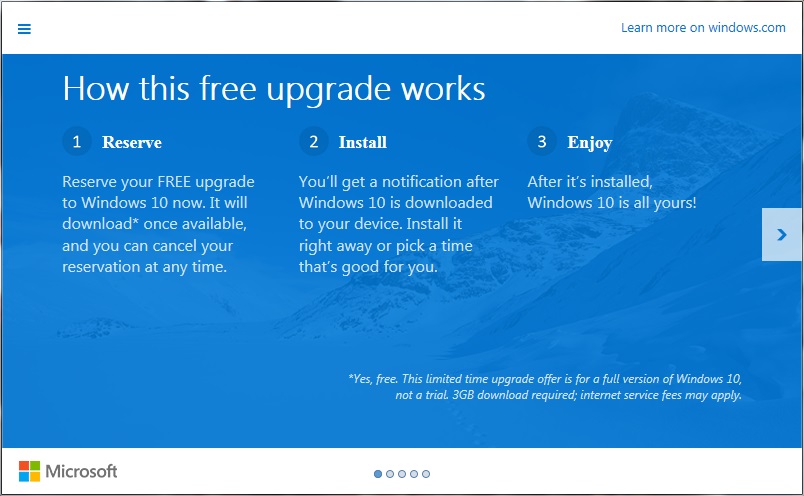 Windows 10 Upgrade Registration