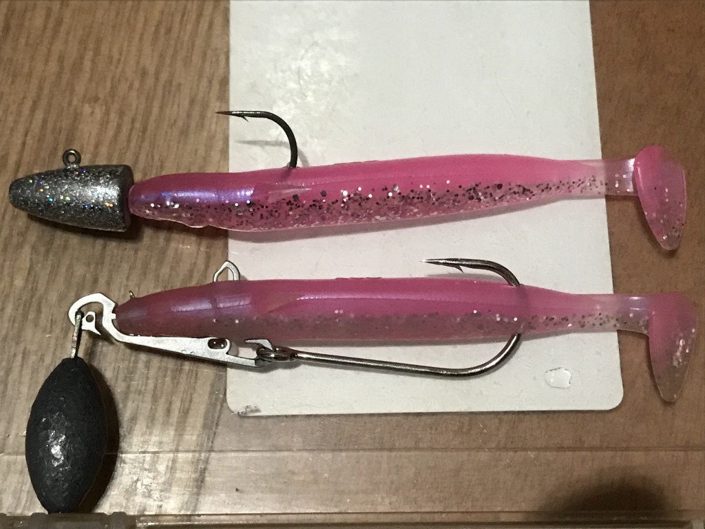 ワームリグ対決 サーフ用ジグヘッド V S Mjリグ