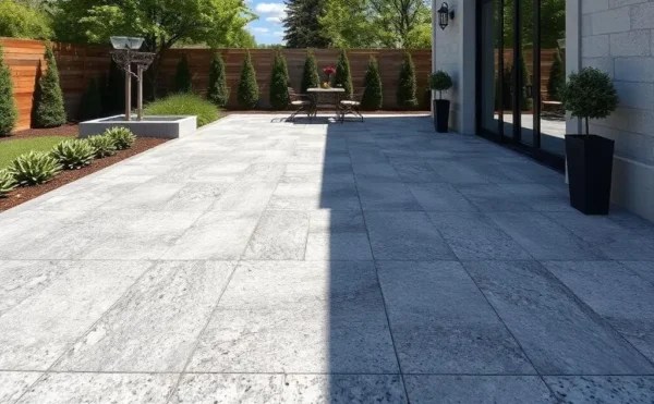 Granite-look paving on a modern patio, Anglesea