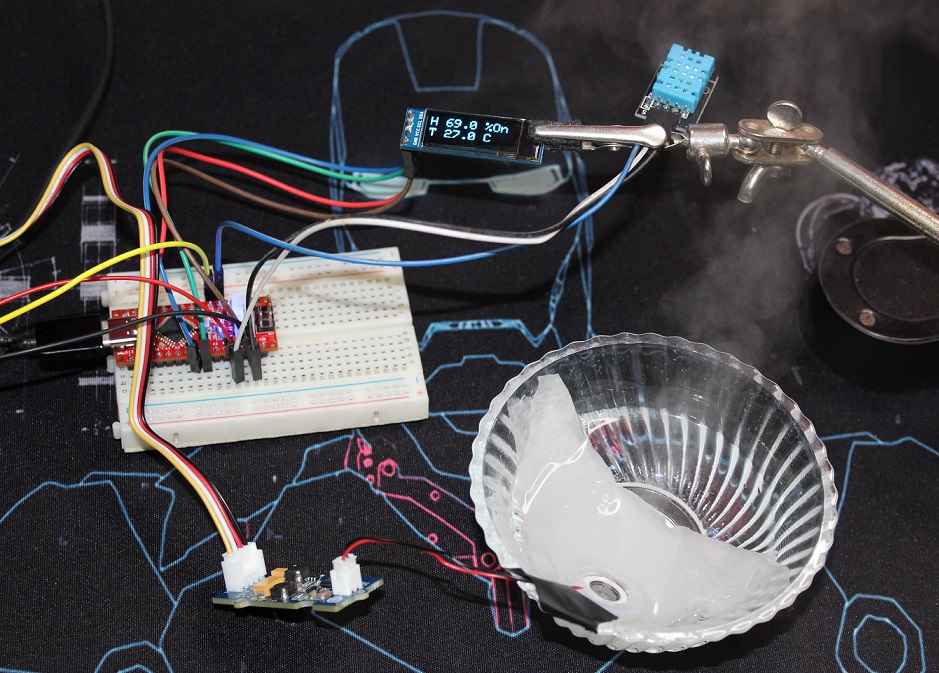 Arduino humidifier with Grove Atomization module and Seeeduino Nano and ...