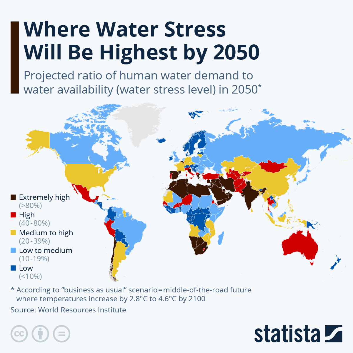 Where Water Stress Will Be Highest by 2050