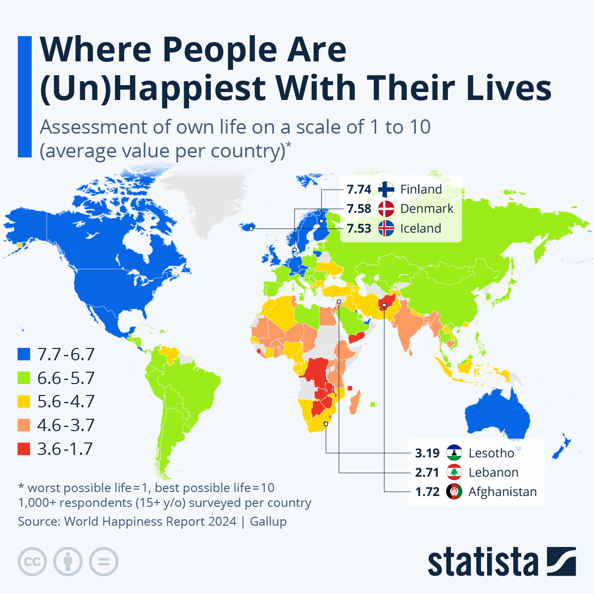 Where People Are (Un)Happiest With Their Lives