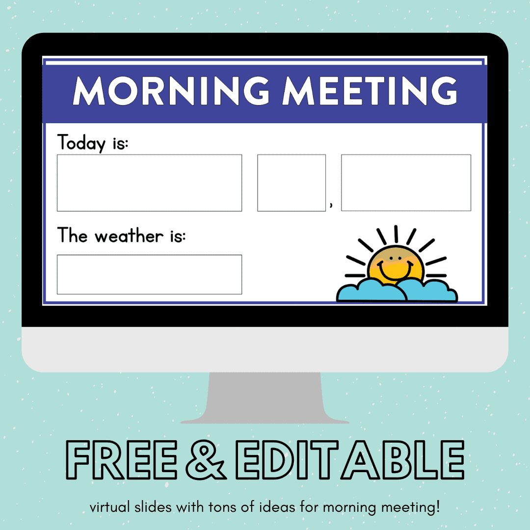 Holiday of the day is a fun activity for writing or in person or virtual morning meetings! Free Virtual Morning Meeting Ideas Great For Distance Learning Susan Jones