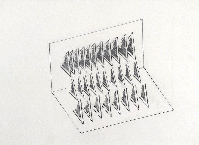 Triangles; Graphite on paper 2015, 28 x 22 cm