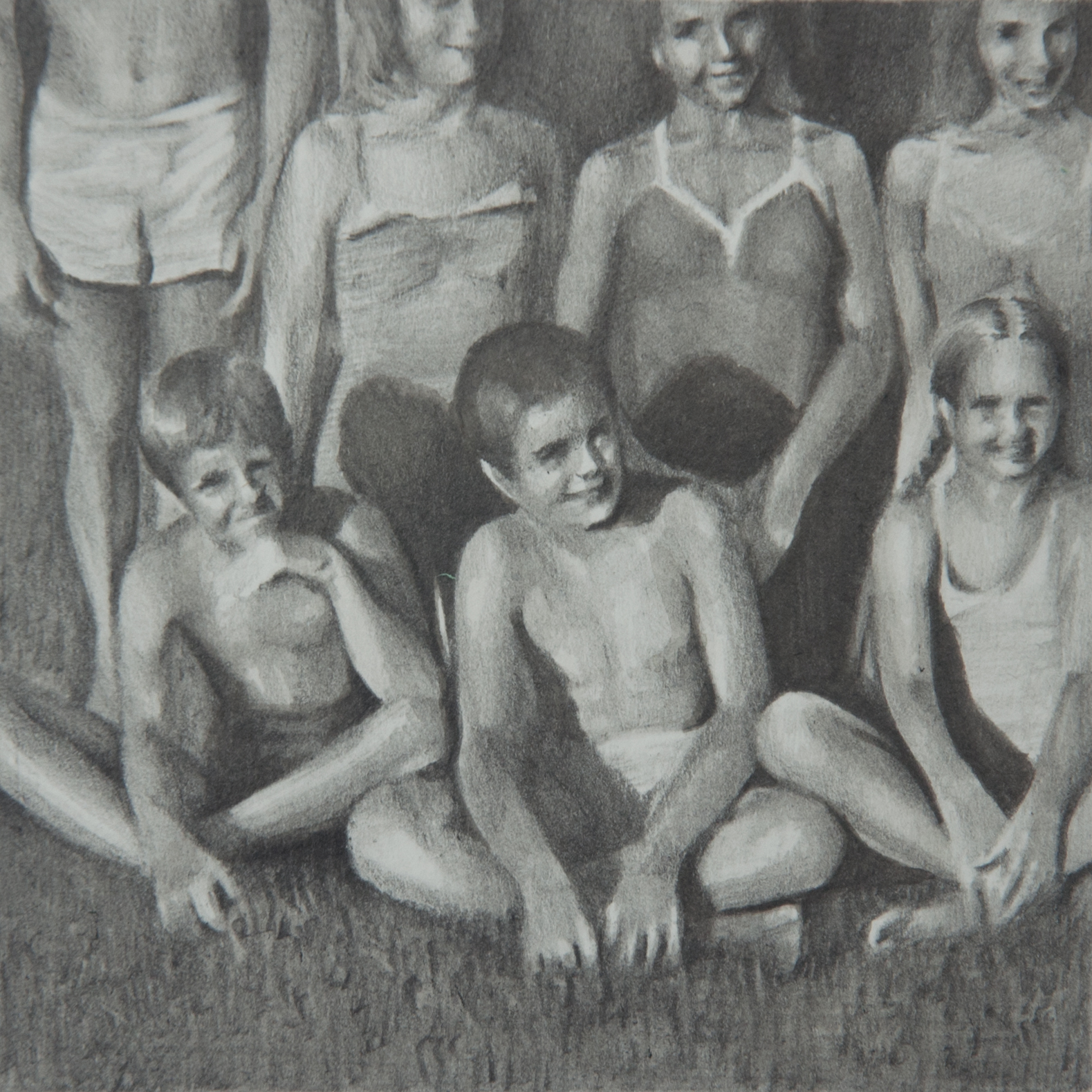 Susannah Douglas, Team (fragment 3), pencil and ink on paper, 8cm x 8cm, 2015