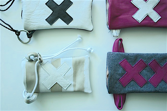 diy leather and denim pouches