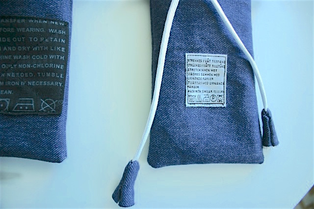 diy denim pouch with original care label