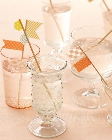 DIY washi tape flags and straws ideas and inspiration