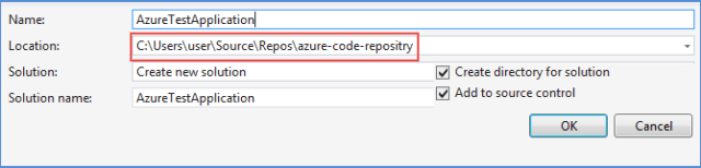 Create a new project in the local Git Repository
