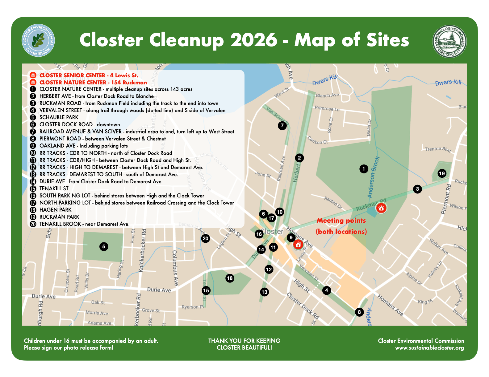 Join Us For Closter Cleanup 2026 Closter Commission Closter Cleanup 2026 Map 