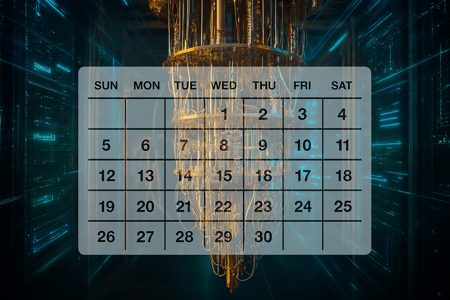 Daily Quantum Update post - calendar on quantum computer