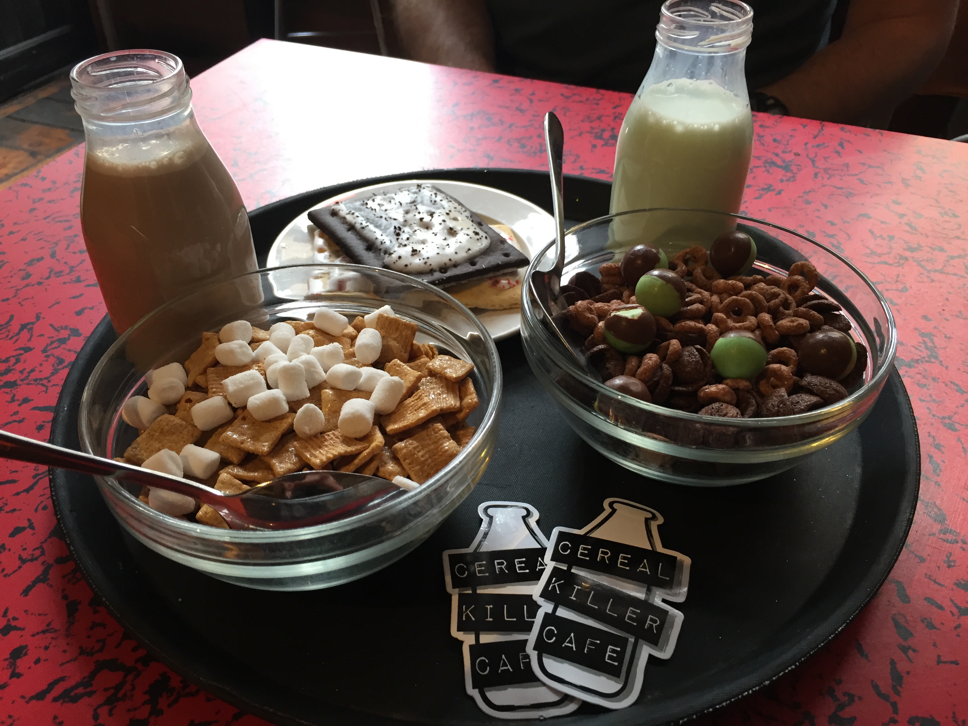 Breakfast at the Cereal Killer cafe