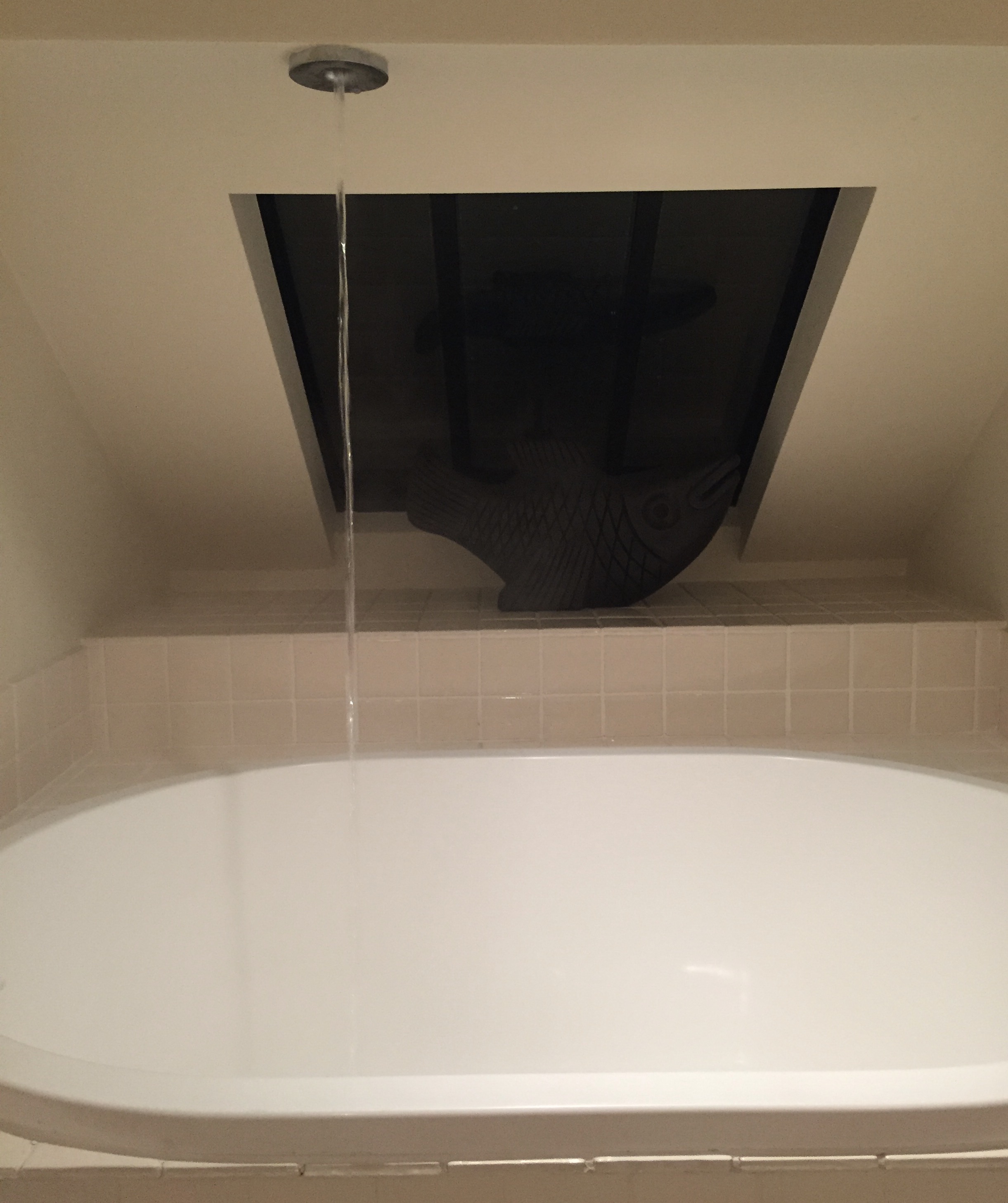 The water comes from the ceiling... deliberately!!!