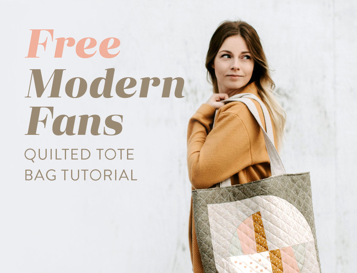 Following is a transcript of t. Free Quilted Tote Bag Tutorial Using The Modern Fans Pattern