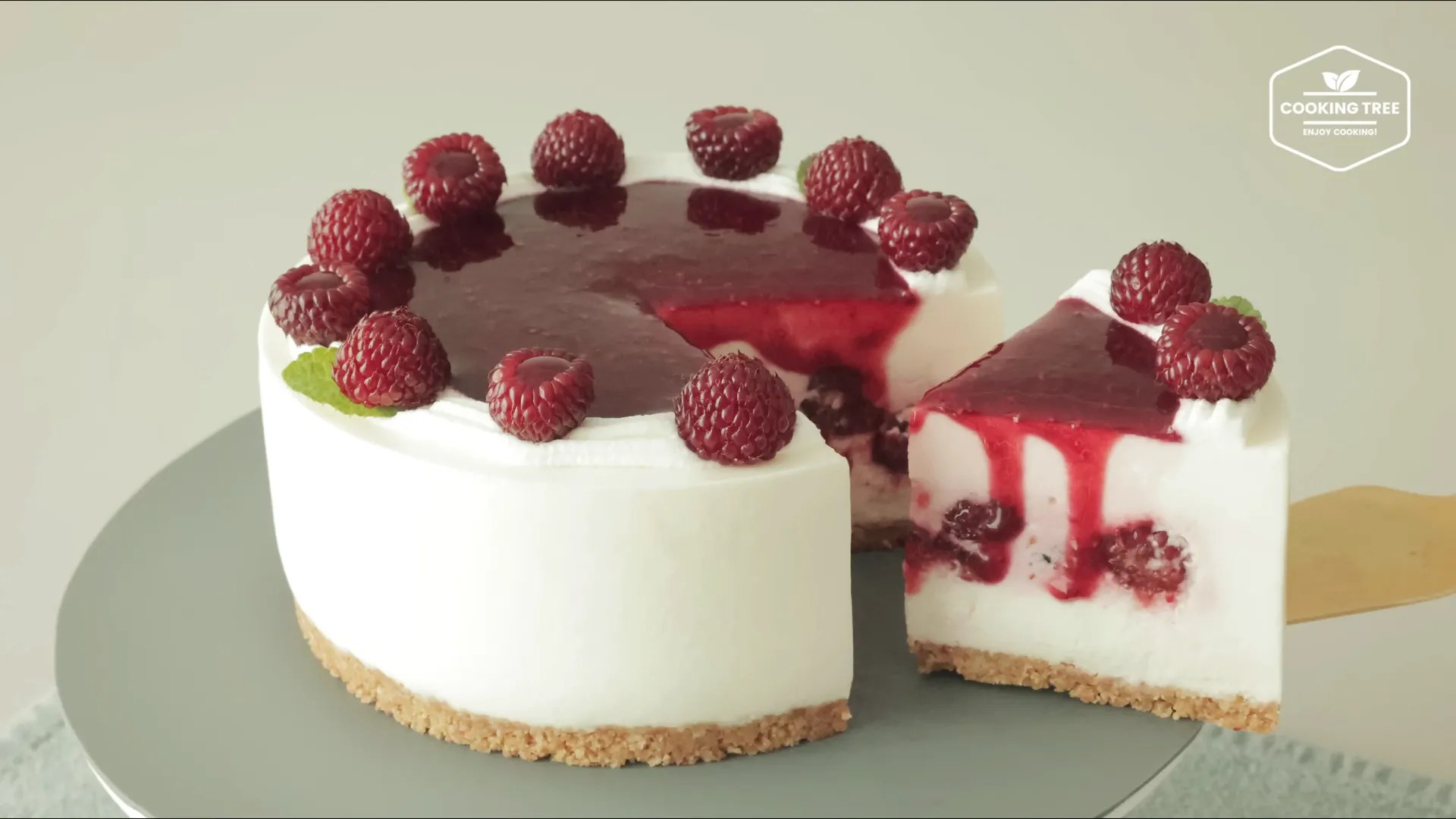 Ingen baka hallonyoghurt cheesecake