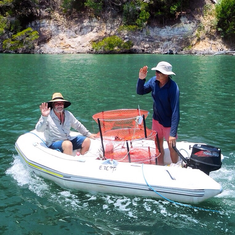 Learning new skills. Neville on a crabbing mission.