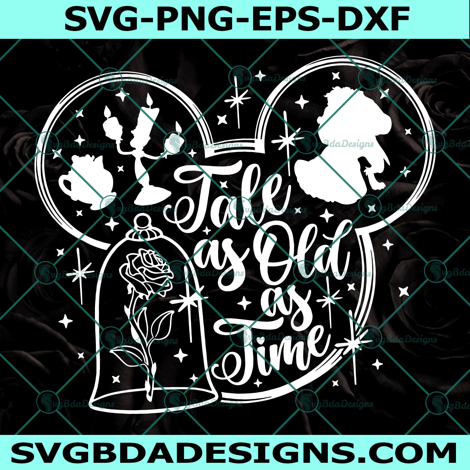 Beauty And The Beast Mandala Svg