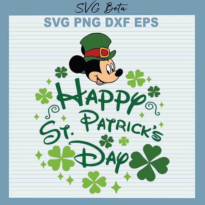 Mickey St Patricks Day svg
