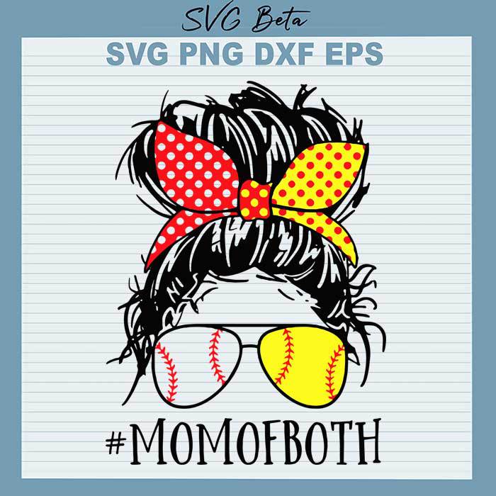 Softball mom of both svg cut file for cricut silhouette studio handmade products craft