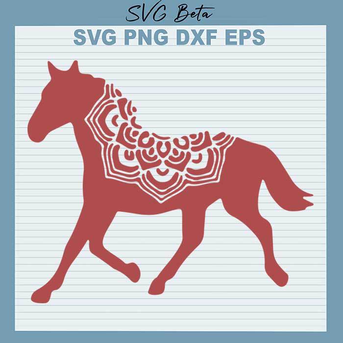 Mandala Red Horse svg