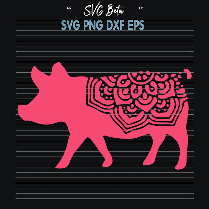 Mandala Pig svg