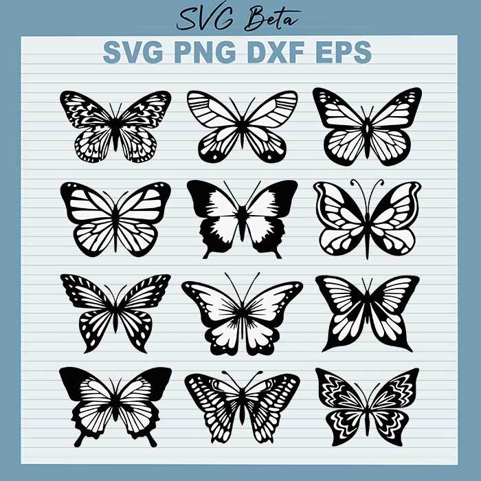 12 butterfly bundle svg