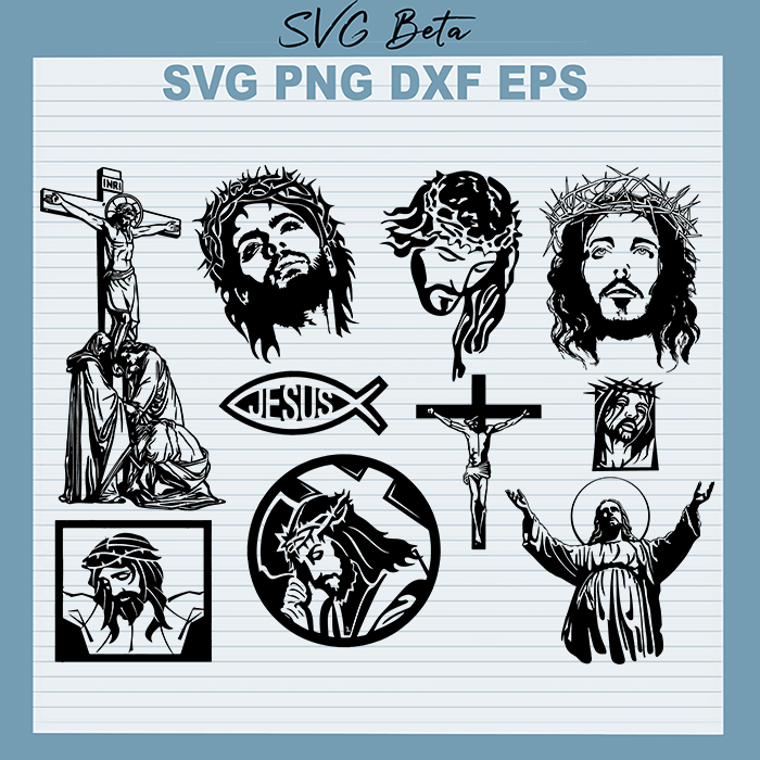 Jesus Face Bundle svg