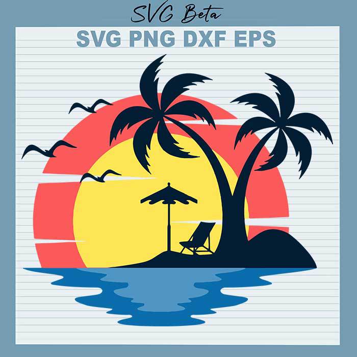 Sun beach svg