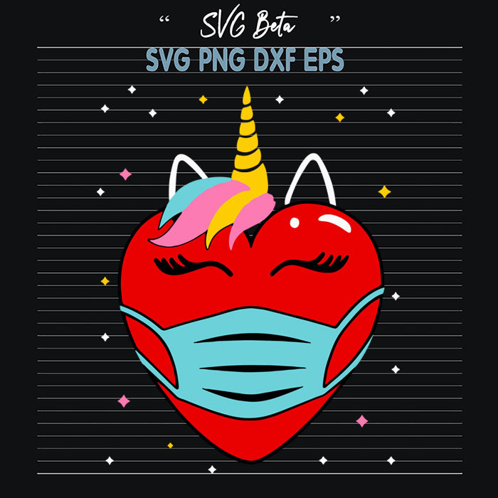 Unicorn Heart Mask SVG