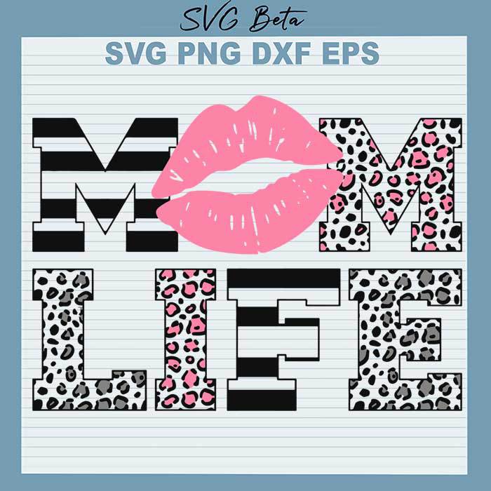 Mom life leopard svg