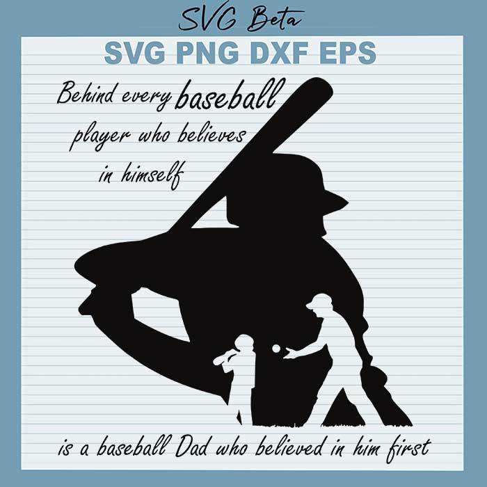 Behind baseball player is baseball dad svg