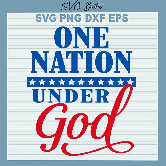 One nation under God svg cut file for cricut silhouette studio handmade products craft