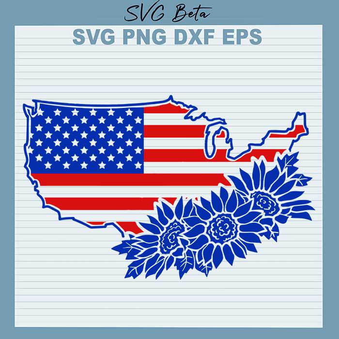 Floral USA Map svg