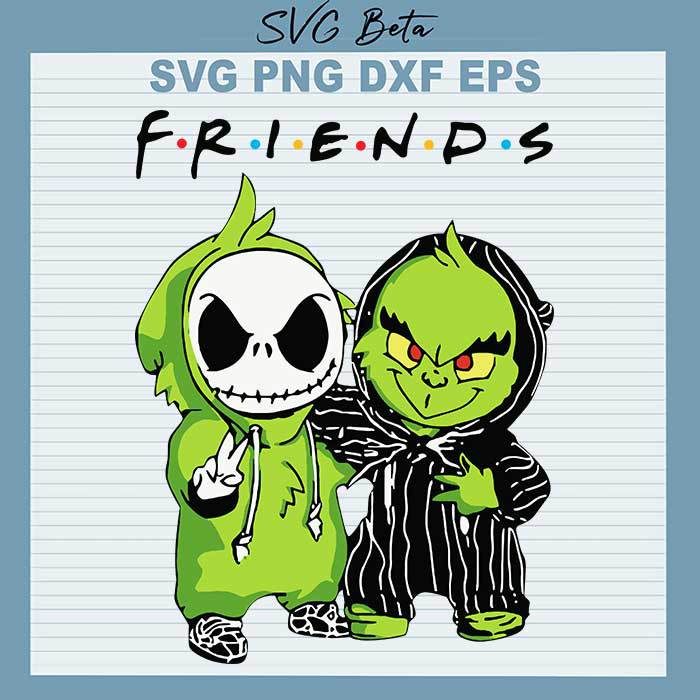 Grinch And Jack Skellington Friends SVG, Baby Grinch And Jack Skellington SVG, Friends SVG