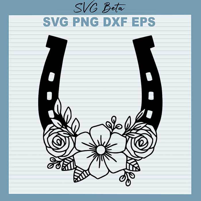 Floral Horseshoe svg