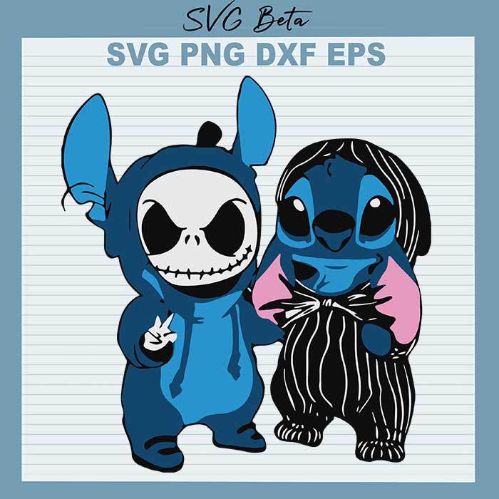 Stitch And Jack Skellington Friends svg