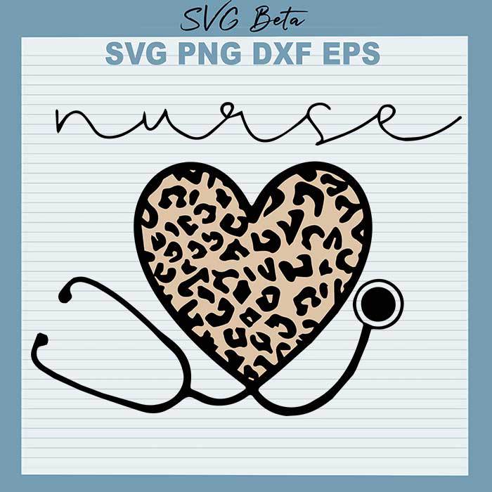 Leopard Heart Stethoscope svg
