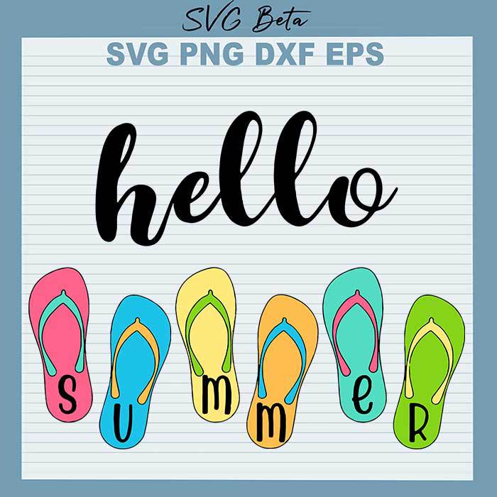 Hello Summer Flip Flops svg