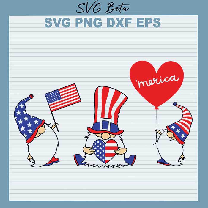 4th of July Gnome Merica svg