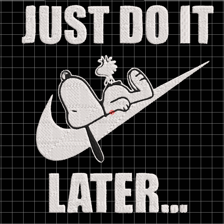 Snoopy just do it embroidery design