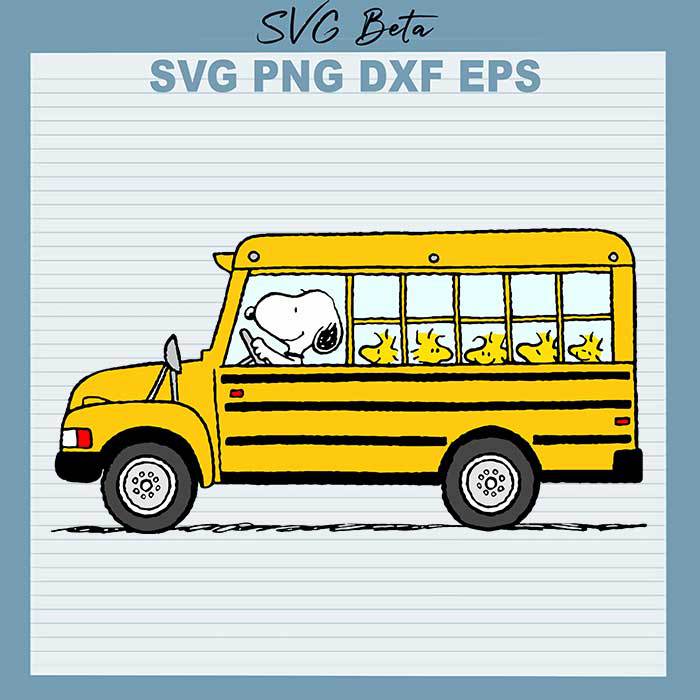 Yellow Snoopy School Bus svg