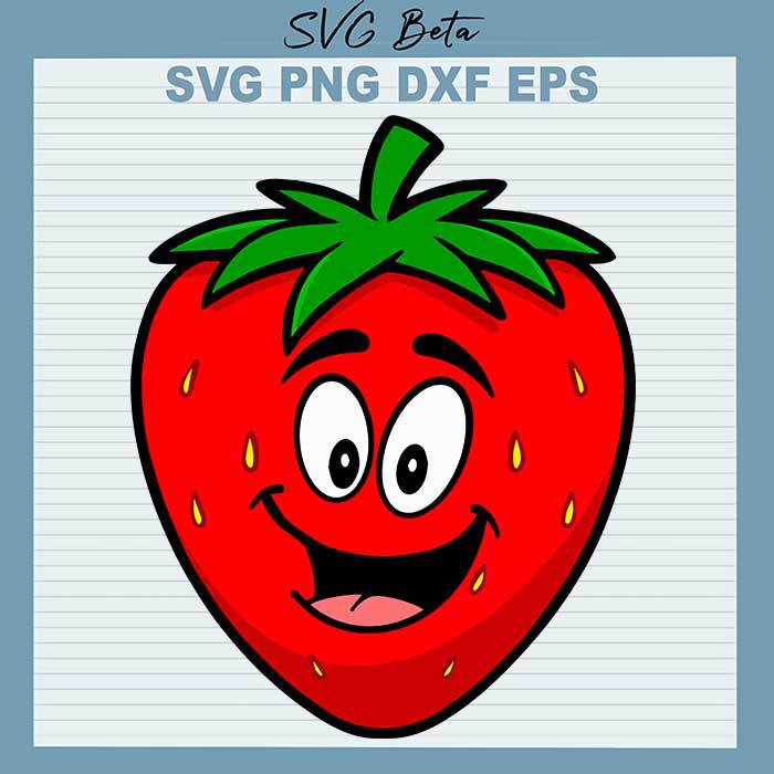 Strawberry smile face SVG