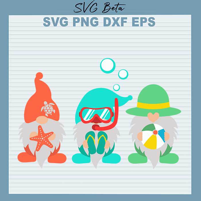 Summer Beaches Gnome svg