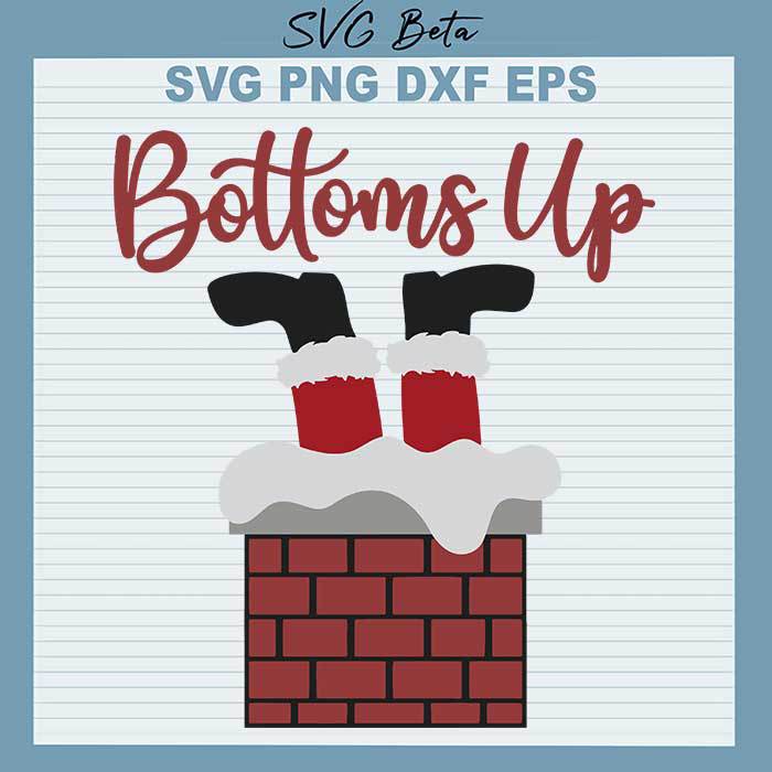 Bottoms Up Wine Santa Christmas svg