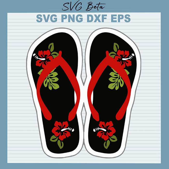 Hibiscus Flip Flops svg
