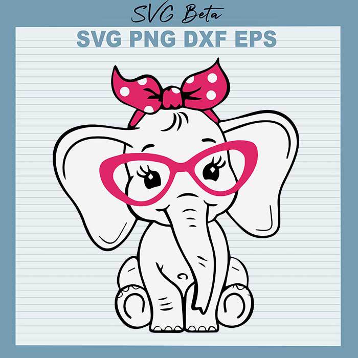 Baby Elephant Glasses svg