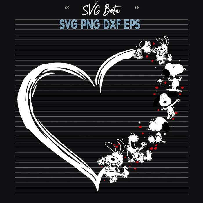 Heart Snoopy svg