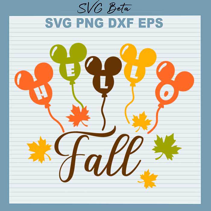Mickey Hello Fall SVG