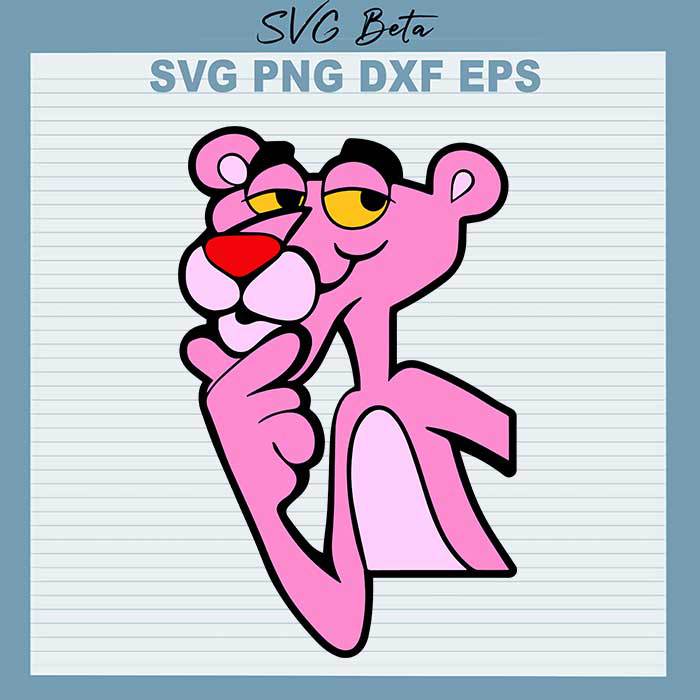 Funny Pink Panther Head svg