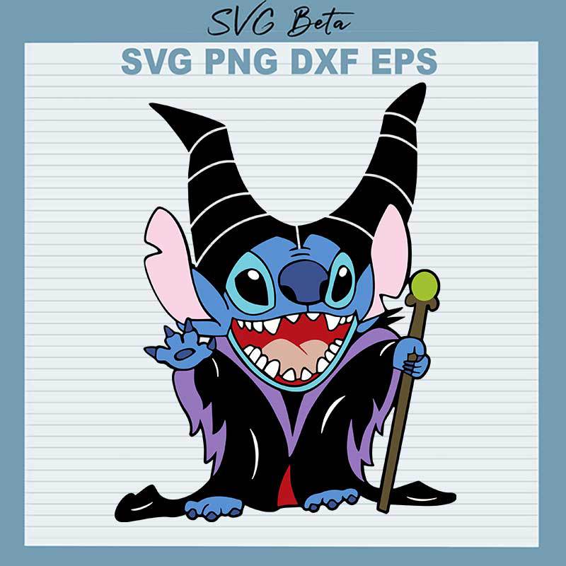 Halloween Maleficent Stitch SVG